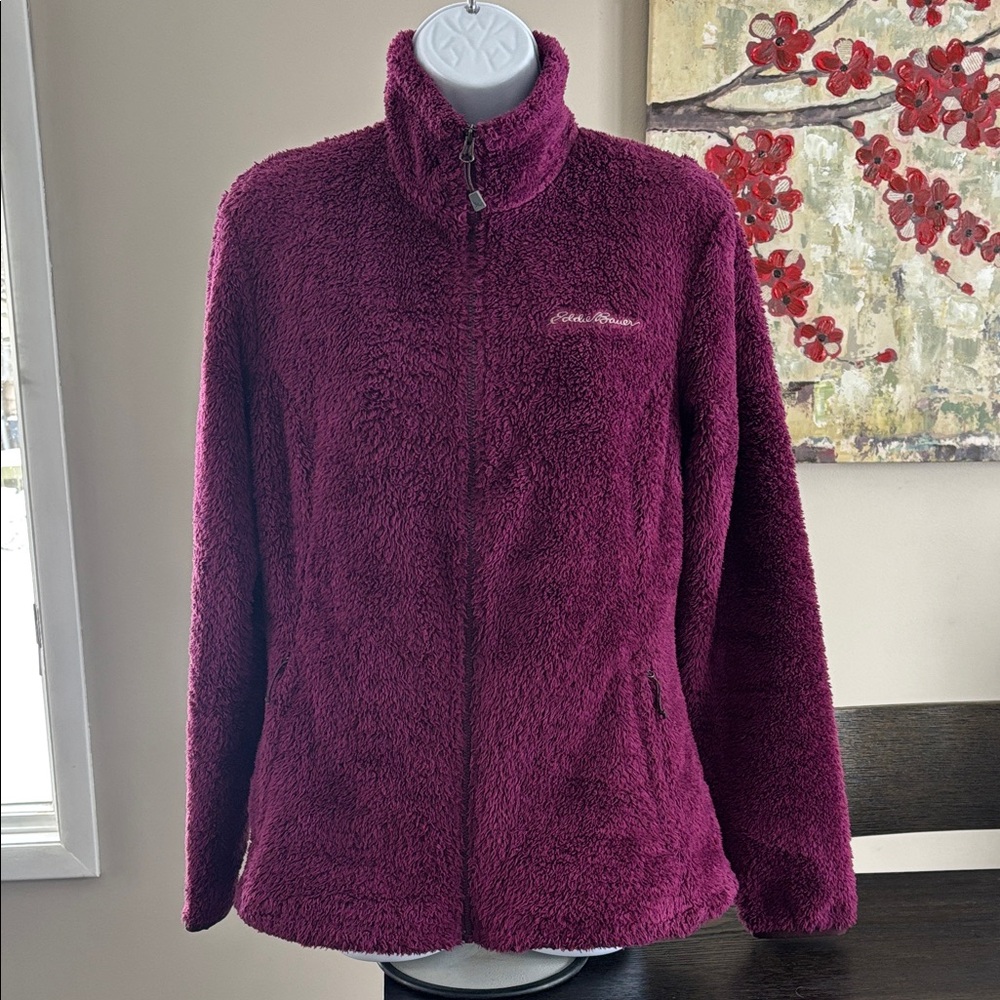 Eddie Bauer plush fleece full zip jacket